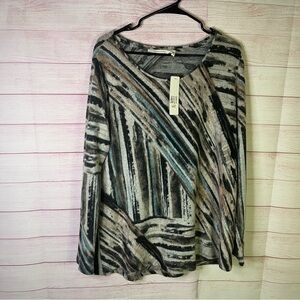 Soft Surroundings Daybreak NWT Long Sleeve MultiColor Soft Top Size Large‎ 14/16